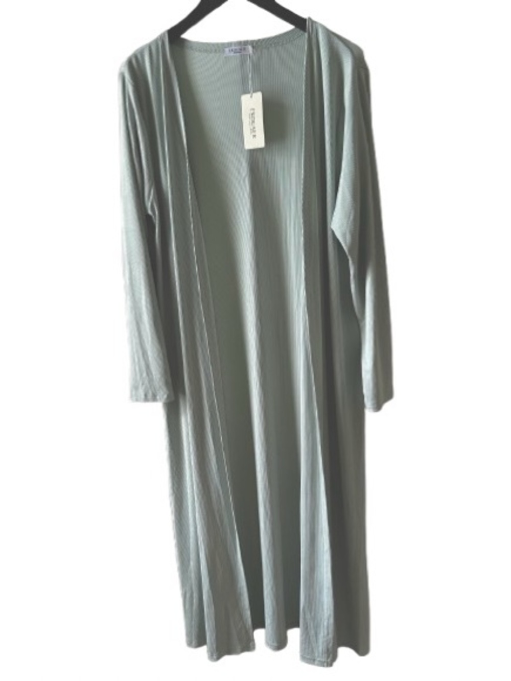 2 For One Price  Long Open-Front Cardigan  by Ekouaer L AND Faux Pearl Bracelet